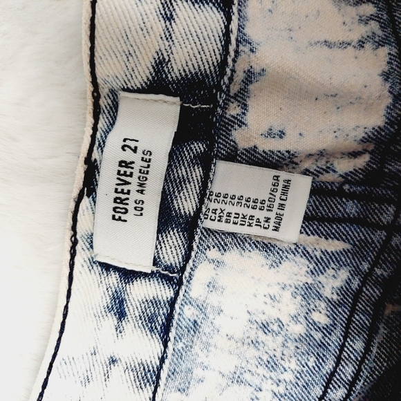 Forever 21 White & Blue A-Line Jean Shorts With Pockets 592 - Picture 6 of 9